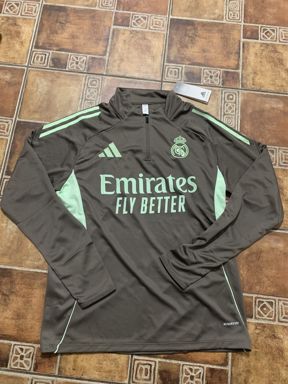 Adidas Real Madrid 2025/26 Long Sleeve Quarter Zip Training Jacket Size M